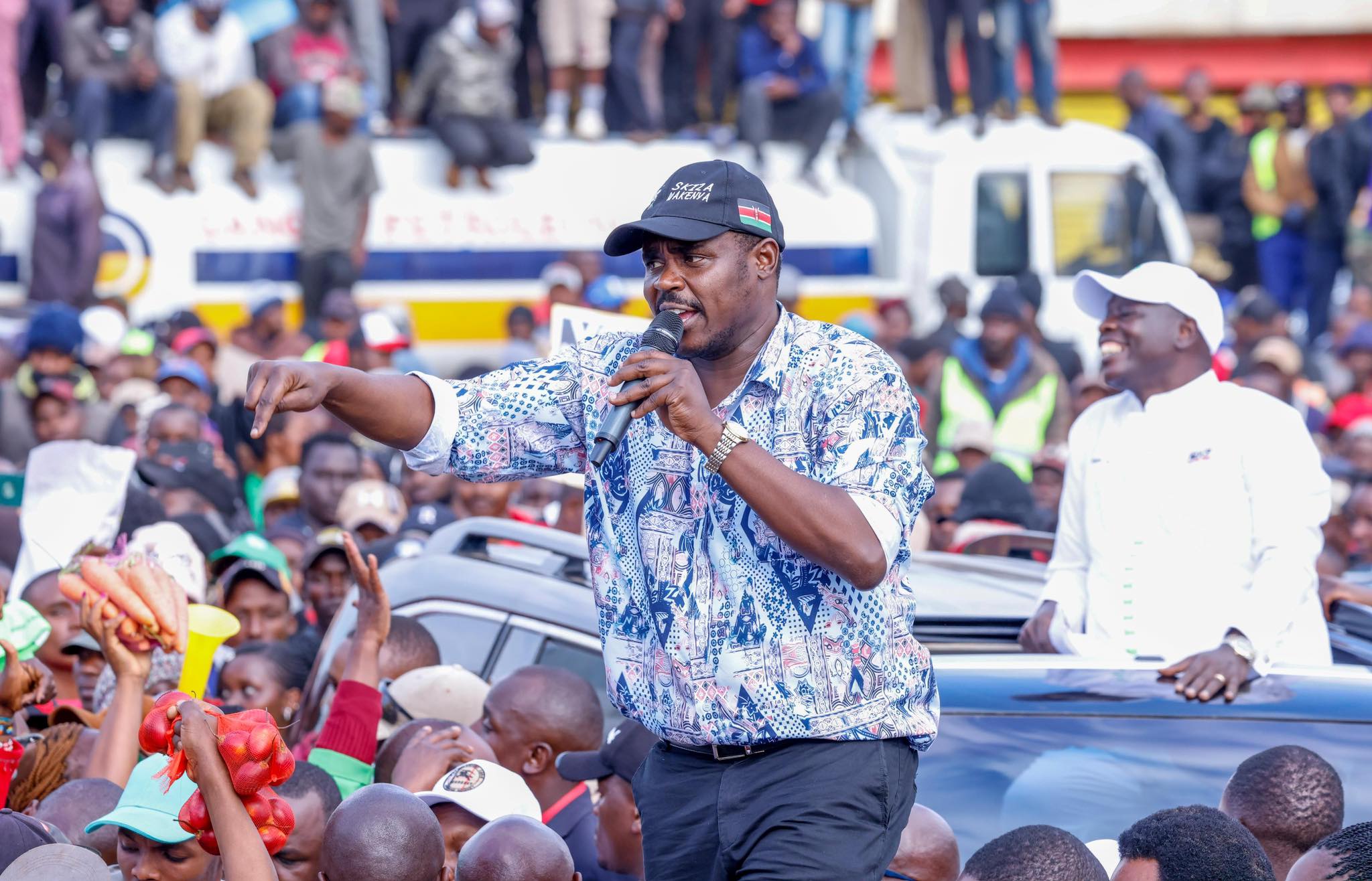 DCP deputy Party Leader Cleophas Malala who ccompanied Rigathi Gachagua o a political tour of Karatina. Malala endorsed Gachagua's quest  for presidency. Photo/Coutesy