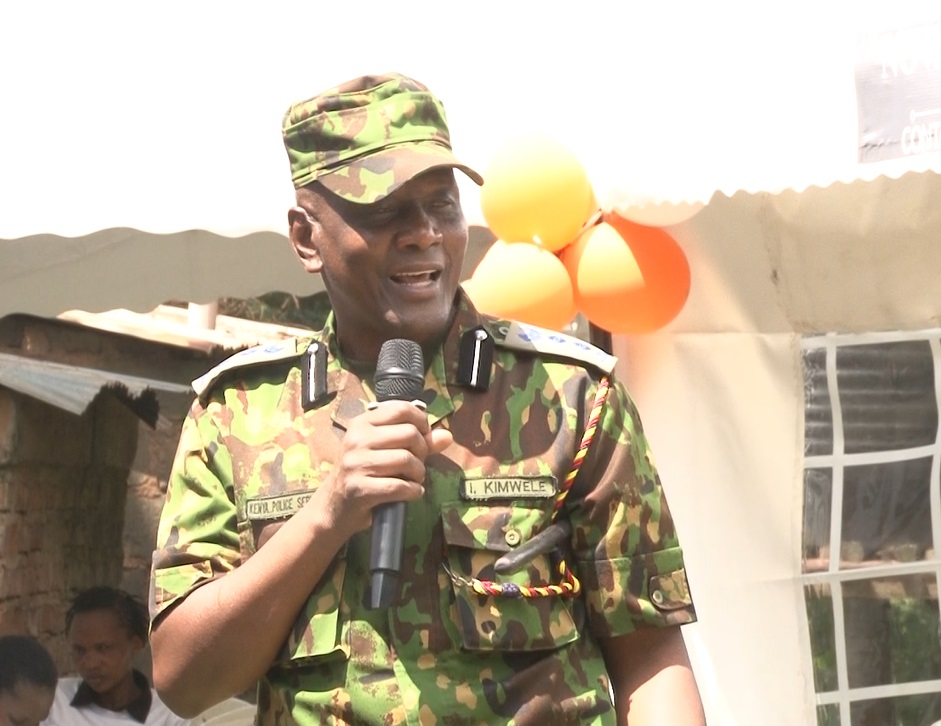 Bomet central Sub-County Police Commander, Mr. Isaac Kimwele , speaking in Bomet during the first day of 16 days of activism on Thursday, November, 27, 2025,. PHOTO/Emmanuel Rono