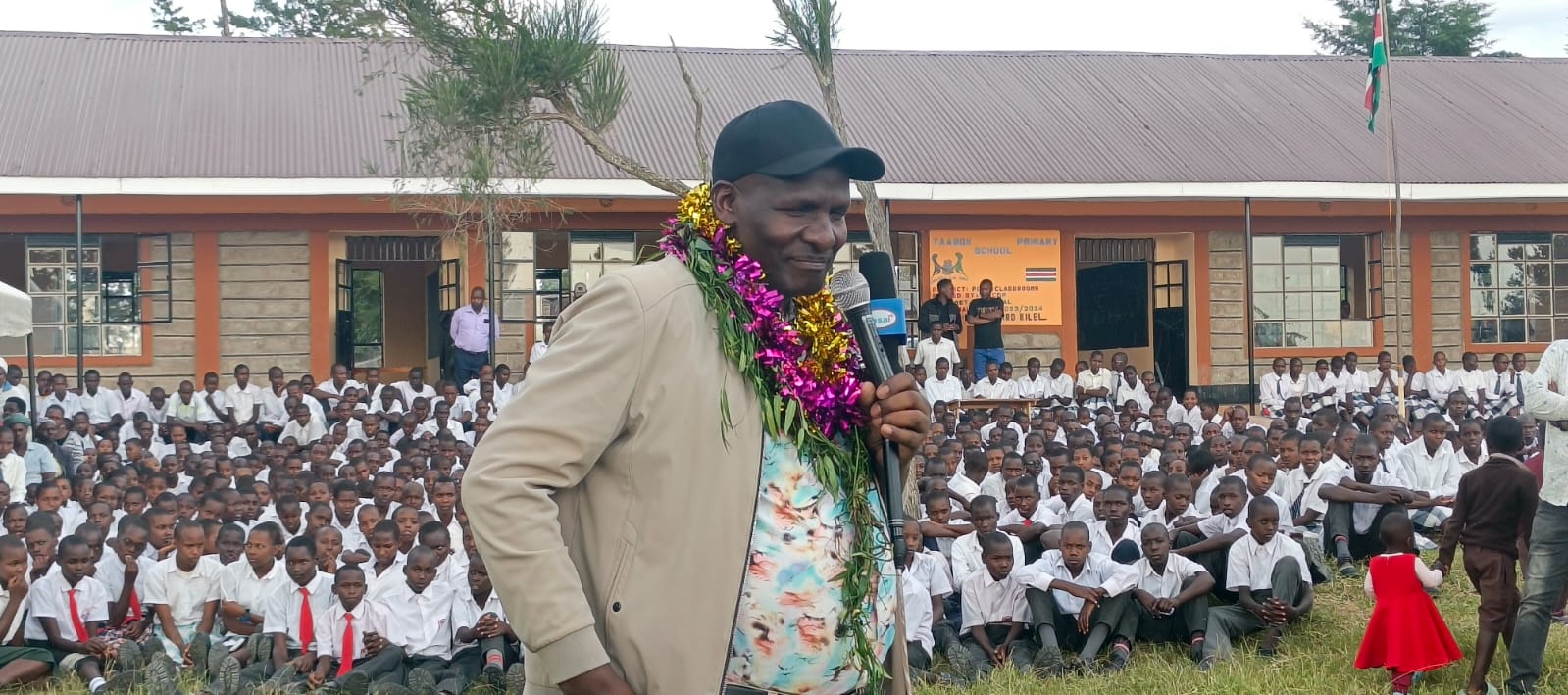 Bomet Central Member of Parliament Richard Kilel while commissioning new classroom at Tabok Primary School in Mutarakwa Ward. The classrooms are set to improve education at the school which has been facing a challenges PHOTO/Radio the Sheriff