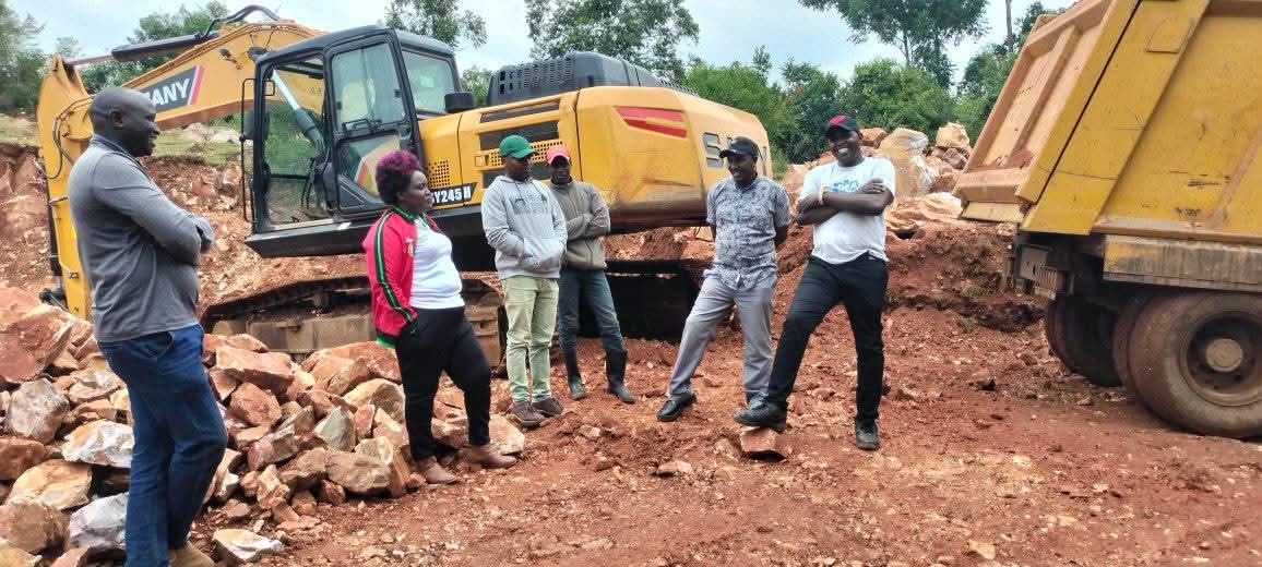 Rongena MCA Roseline Cheptoo at the site of road construction. An ambitious exercise to improve road across the ward has kicked off with Cheptoo exuding confidence that it is coming up as a game changer for residents