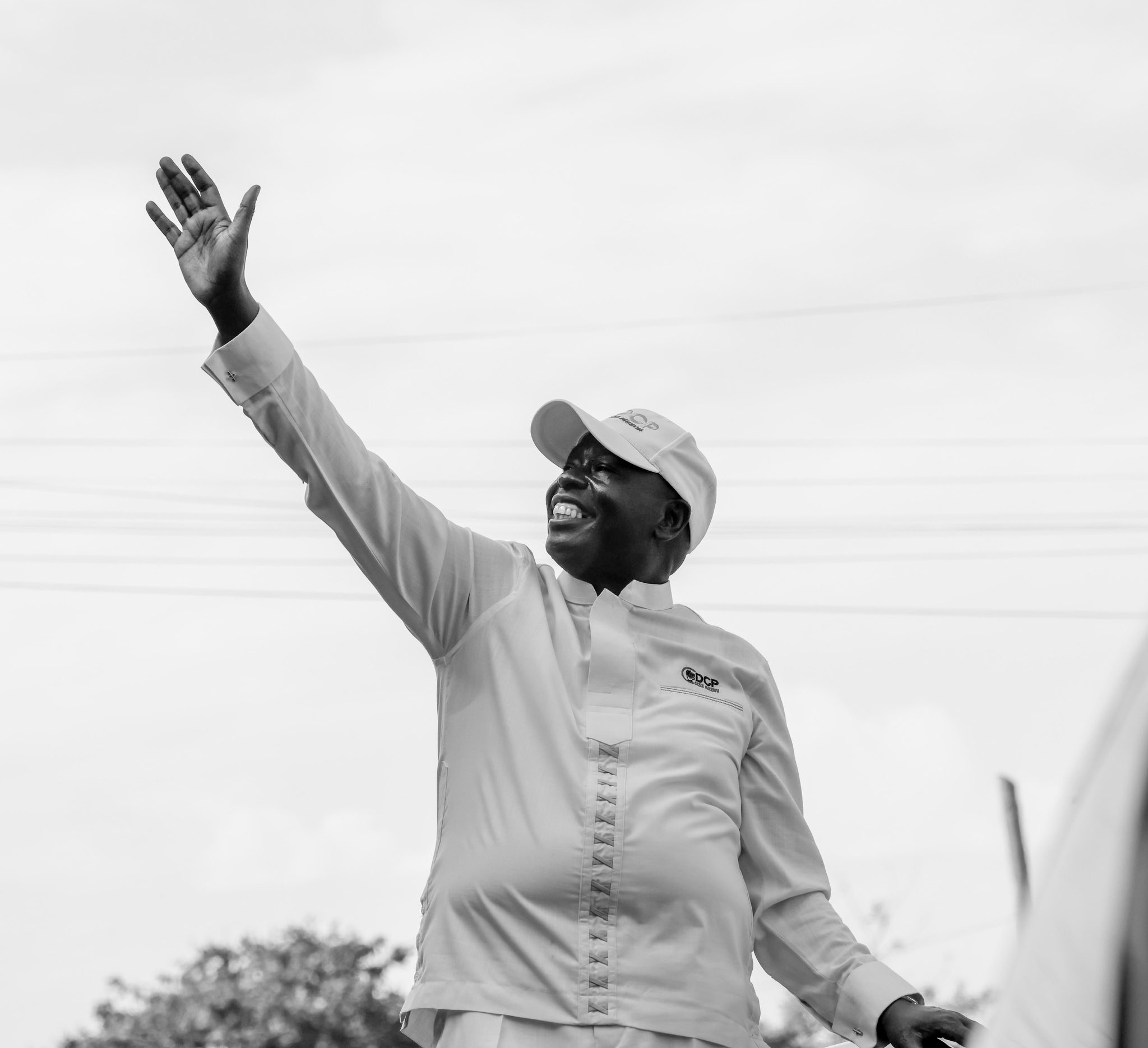 DCP Party Leader Rigathi Gachagua acknowledge greetings from supporters while touring Karatina town. Photo/Courtesy